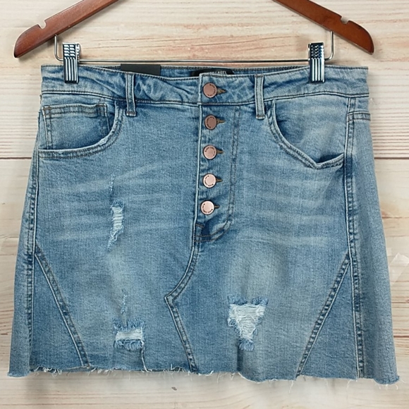 Black Label C'est Toi Denim Mini-Skirt Size L - Picture 2 of 8